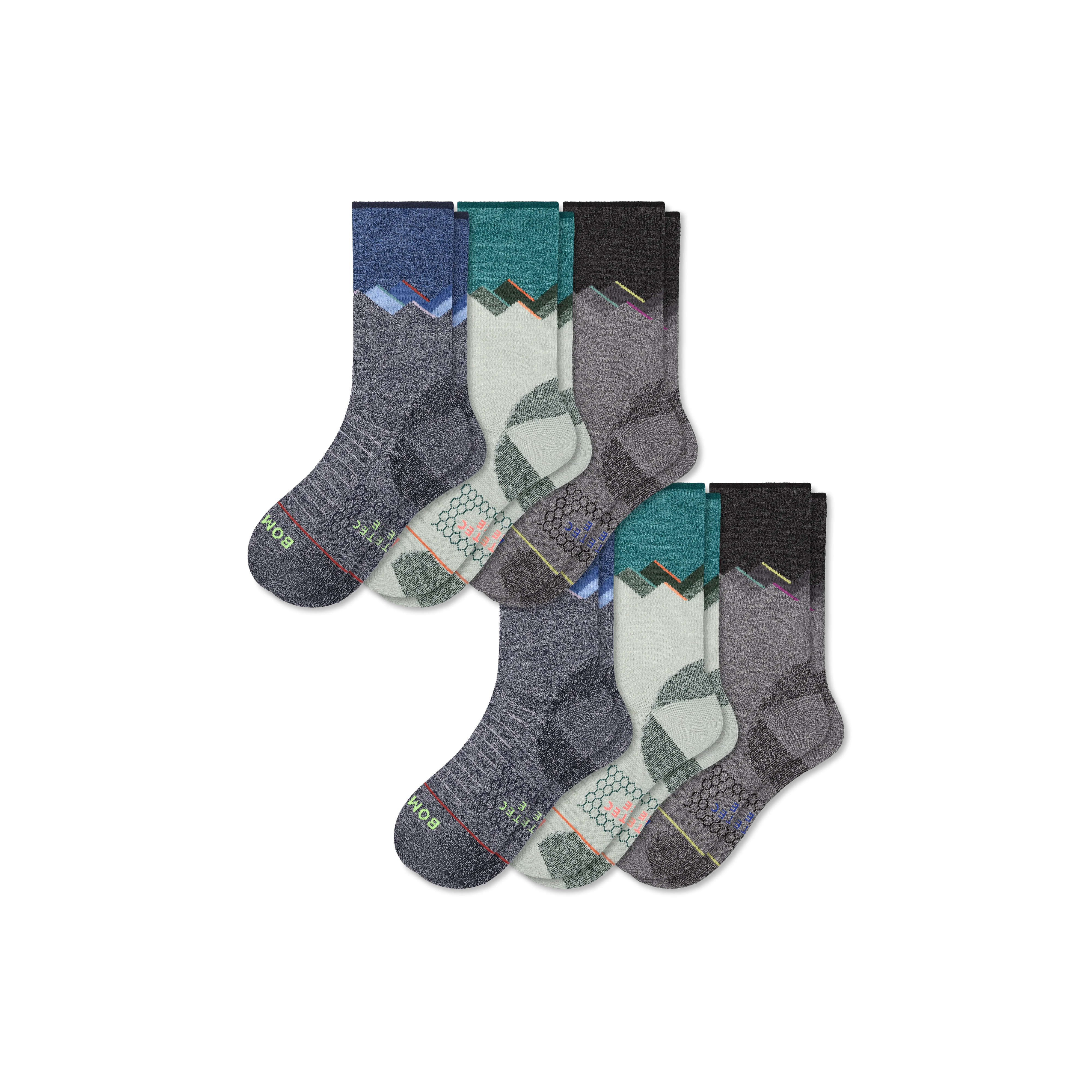 Men's Merino Wool Blend Hiking Calf Sock 6-Pack - Image 7