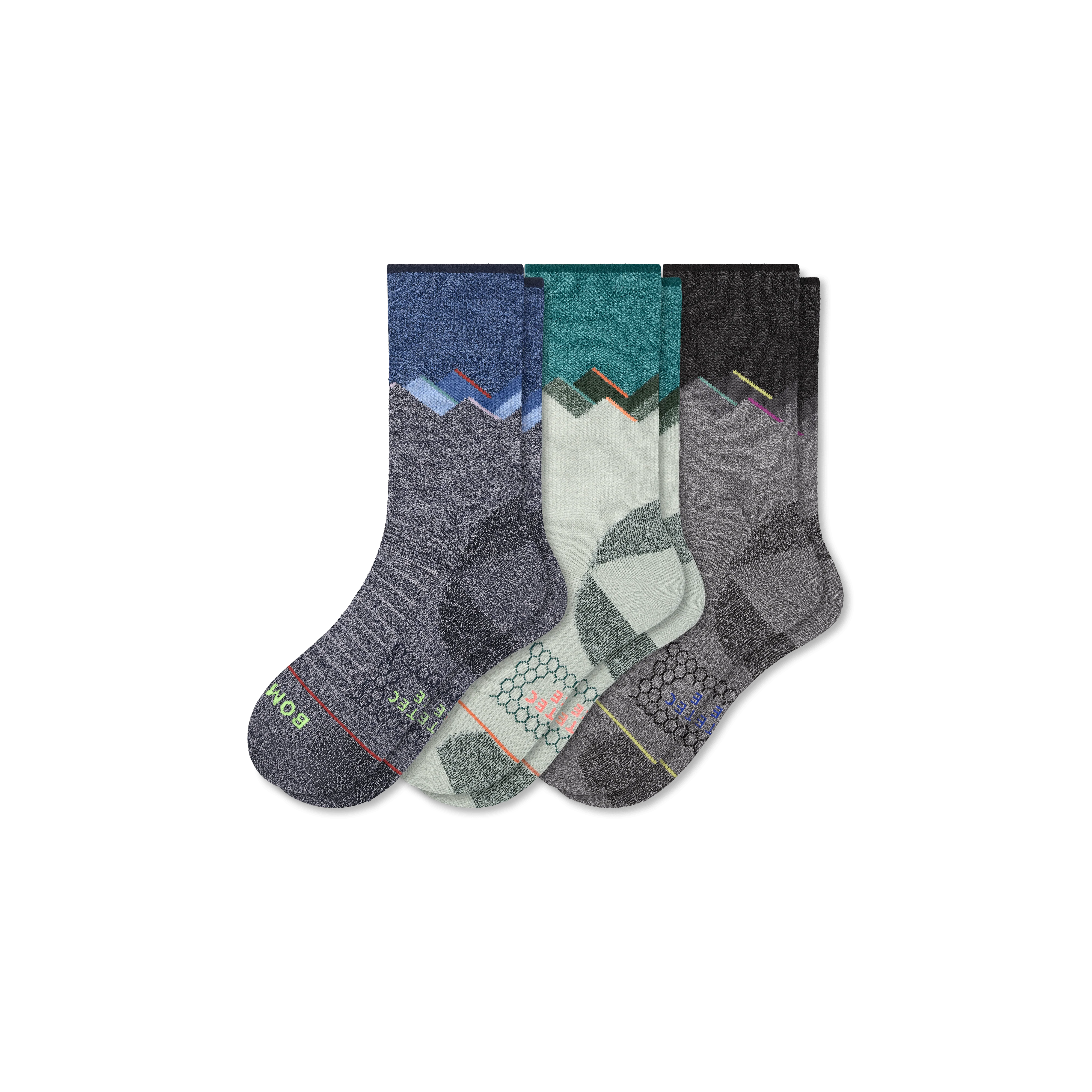 Men's Merino Wool Blend Hiking Calf Sock 3-Pack - Image 12