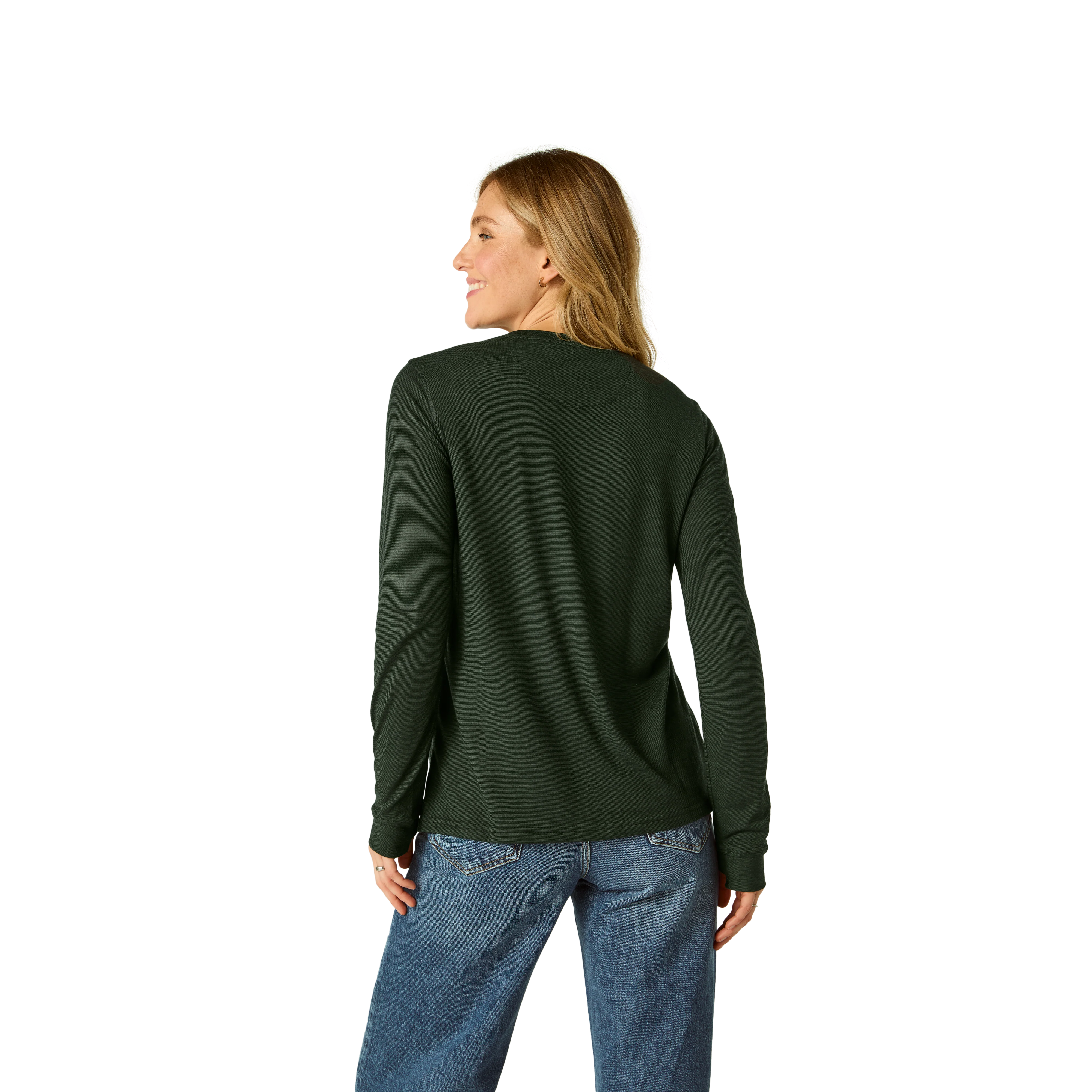 Women's Merino Wool Blend Crew Neck Long Sleeve T-Shirt - Image 14