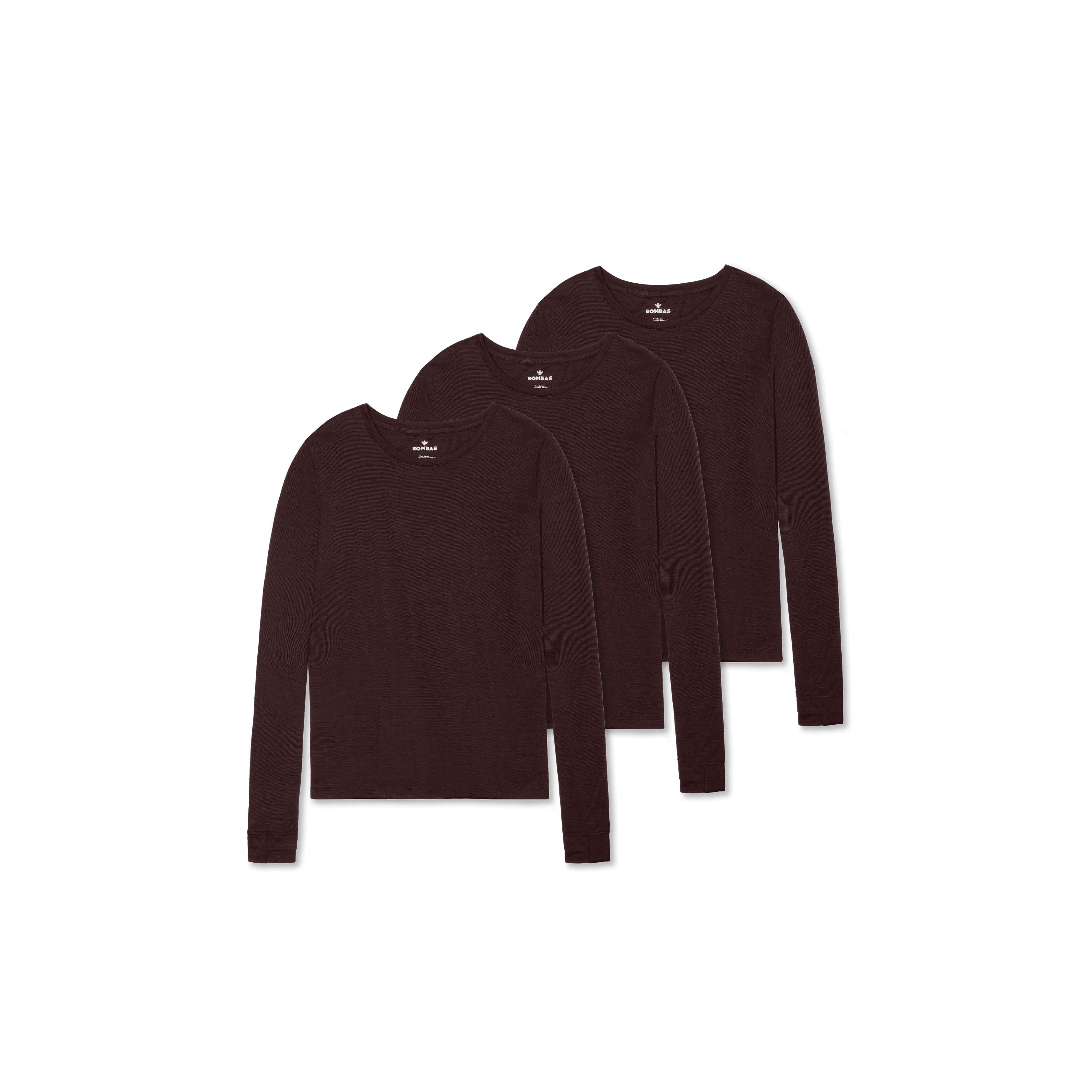 Women's Merino Wool Blend Crew Neck Long Sleeve T-Shirt 3-Pack - Image 6