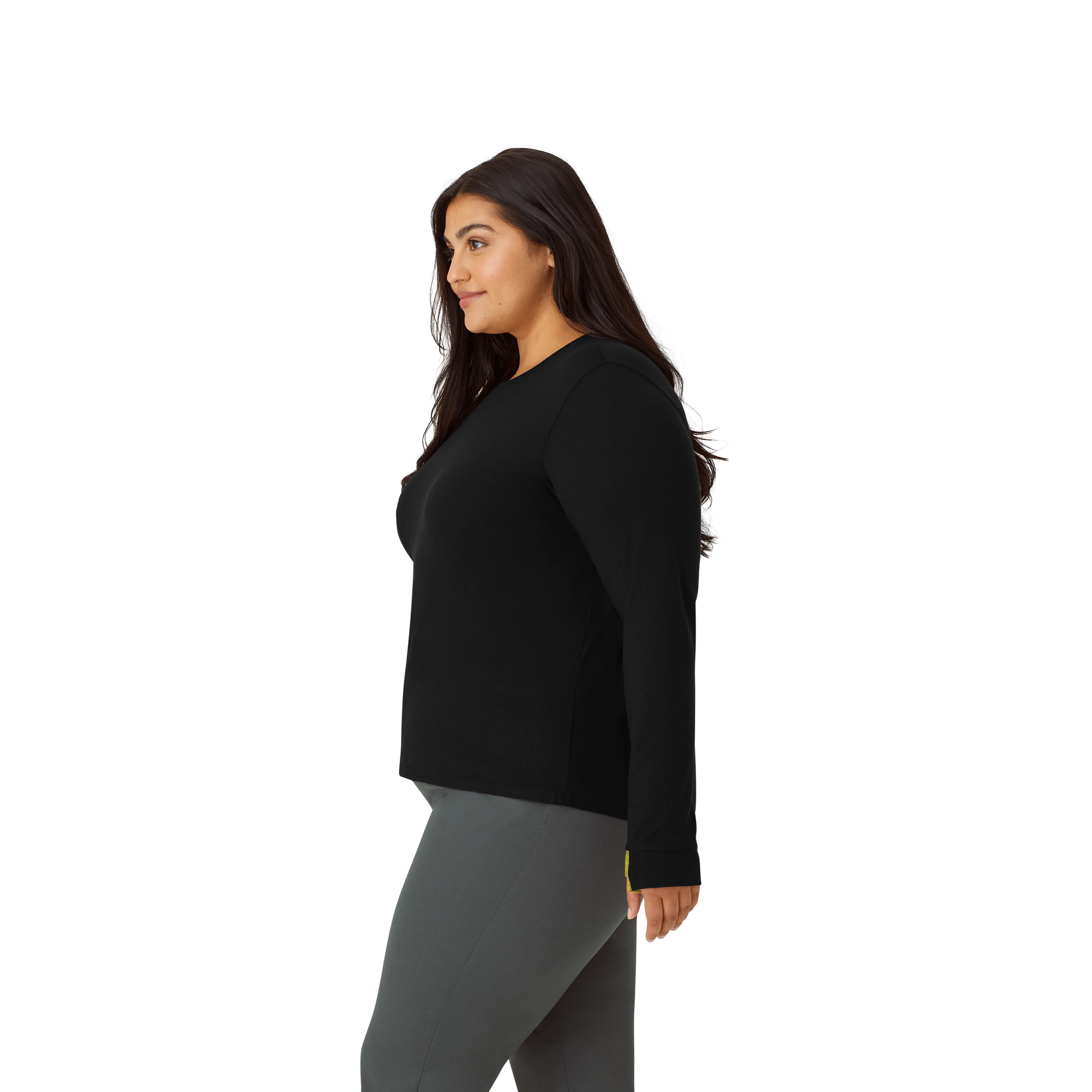 Women's Merino Wool Blend Crew Neck Long Sleeve T-Shirt - Image 34