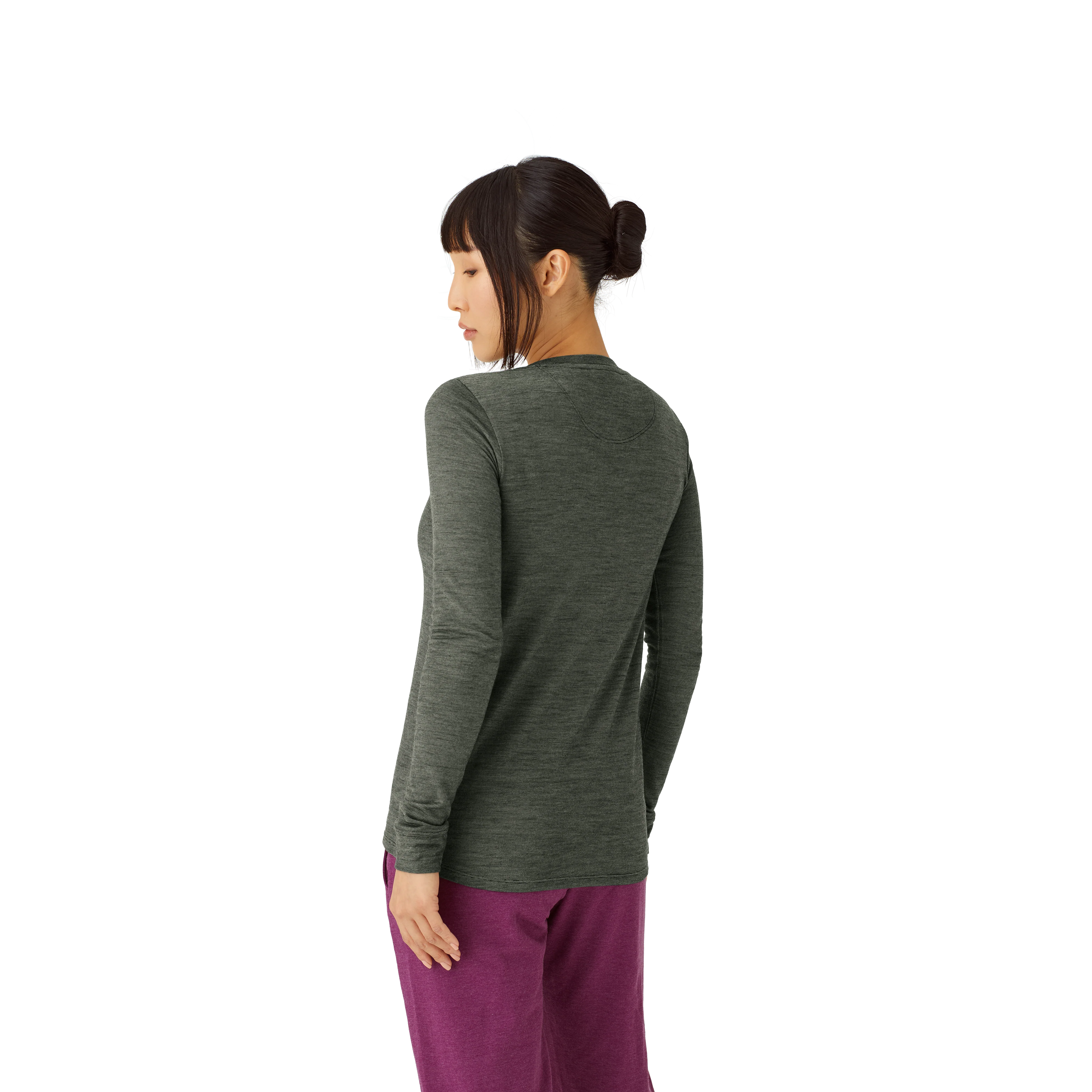 Women's Merino Wool Blend Crew Neck Long Sleeve T-Shirt - Image 39