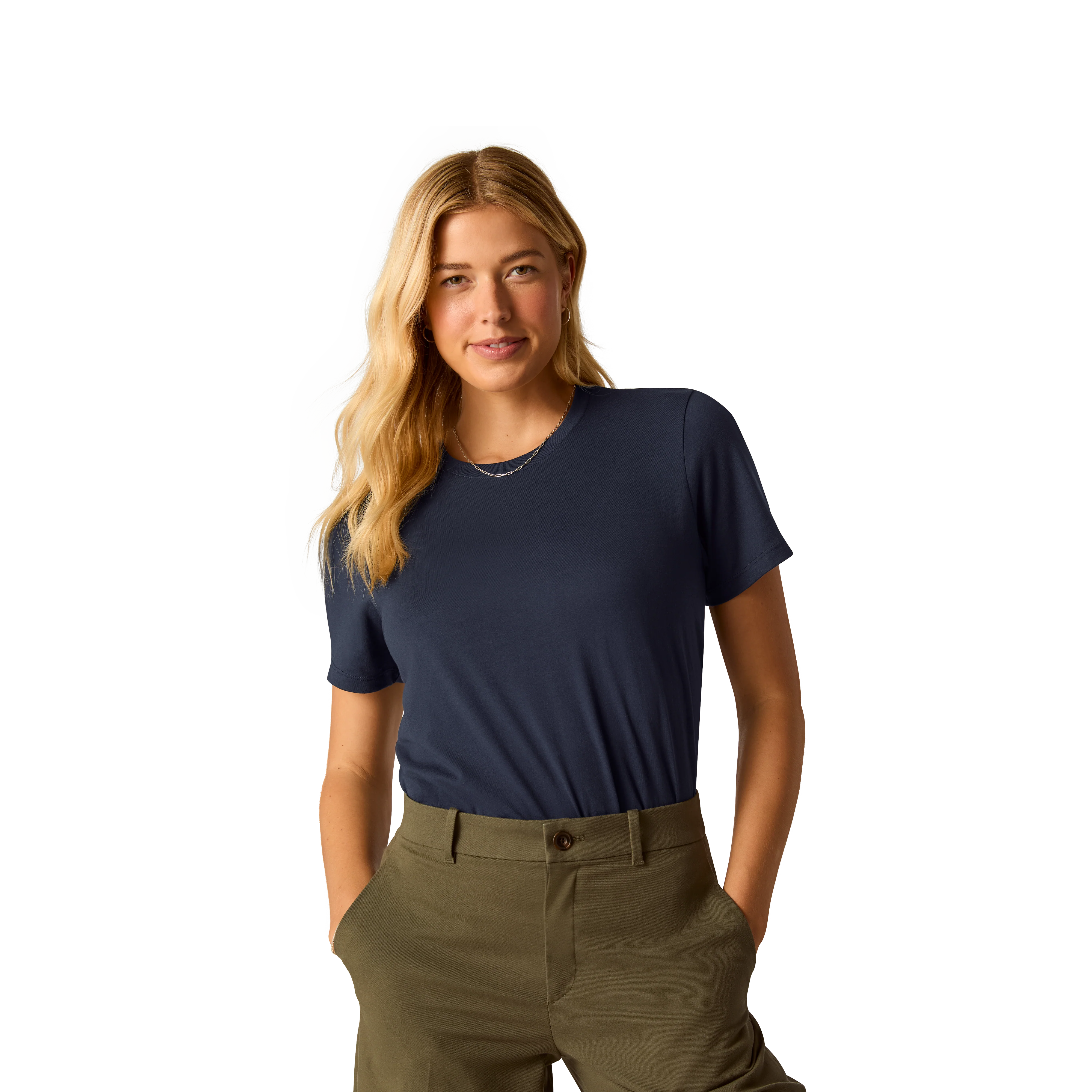 Women's Pima Cotton Crew Neck T-Shirt - Image 29