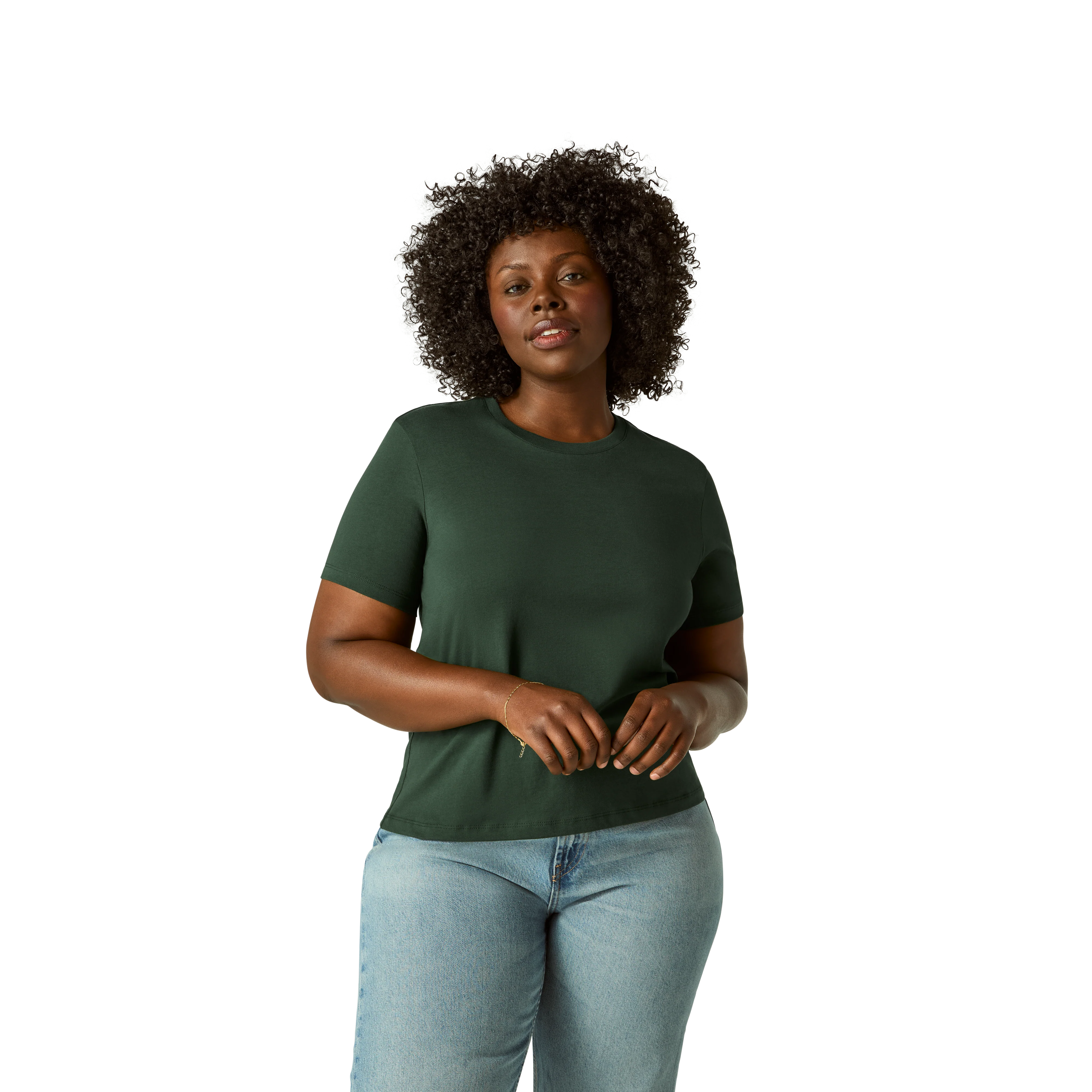 Women's Pima Cotton Crew Neck T-Shirt - Image 37