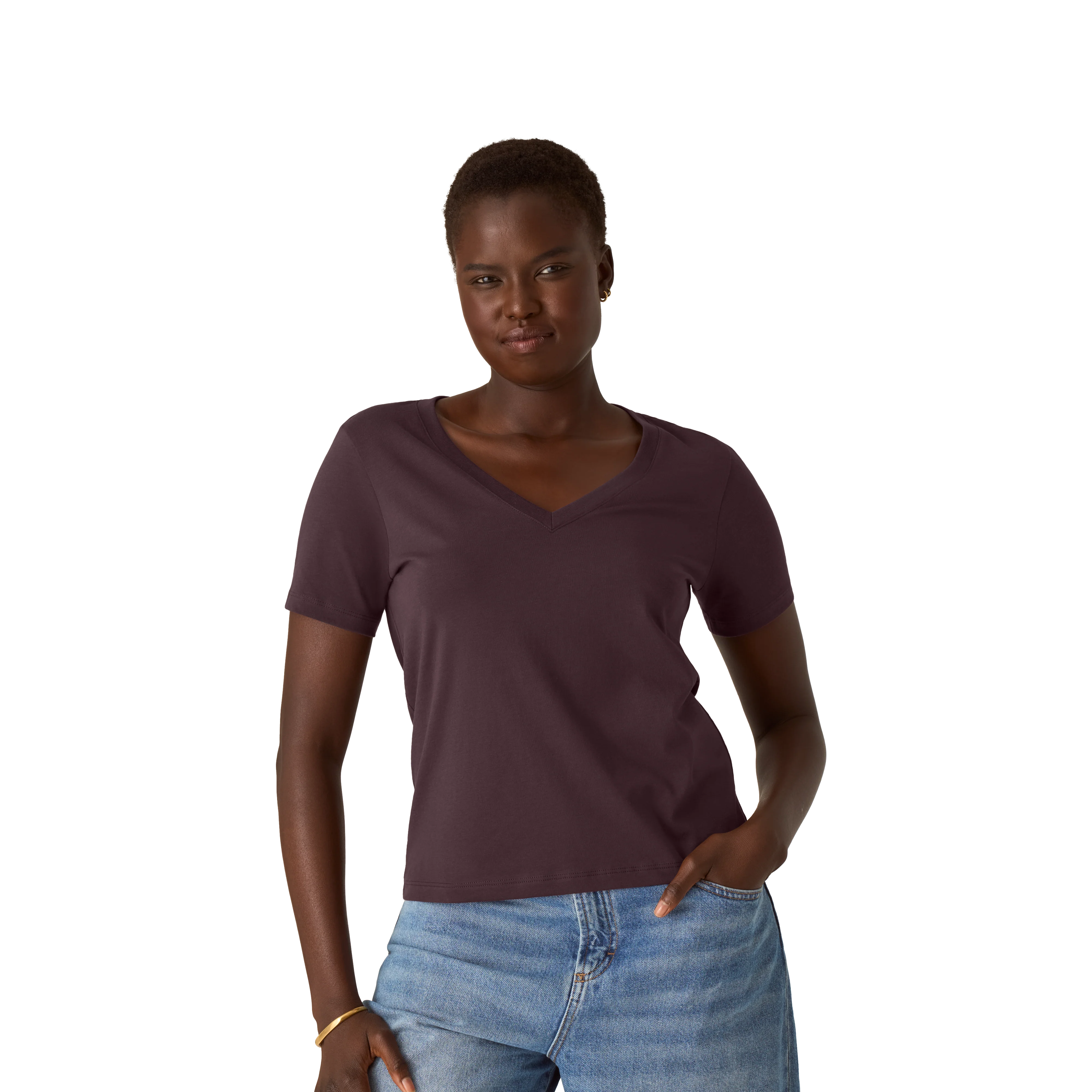 Women's Pima Cotton V-Neck T-Shirt 3-Pack - Image 13