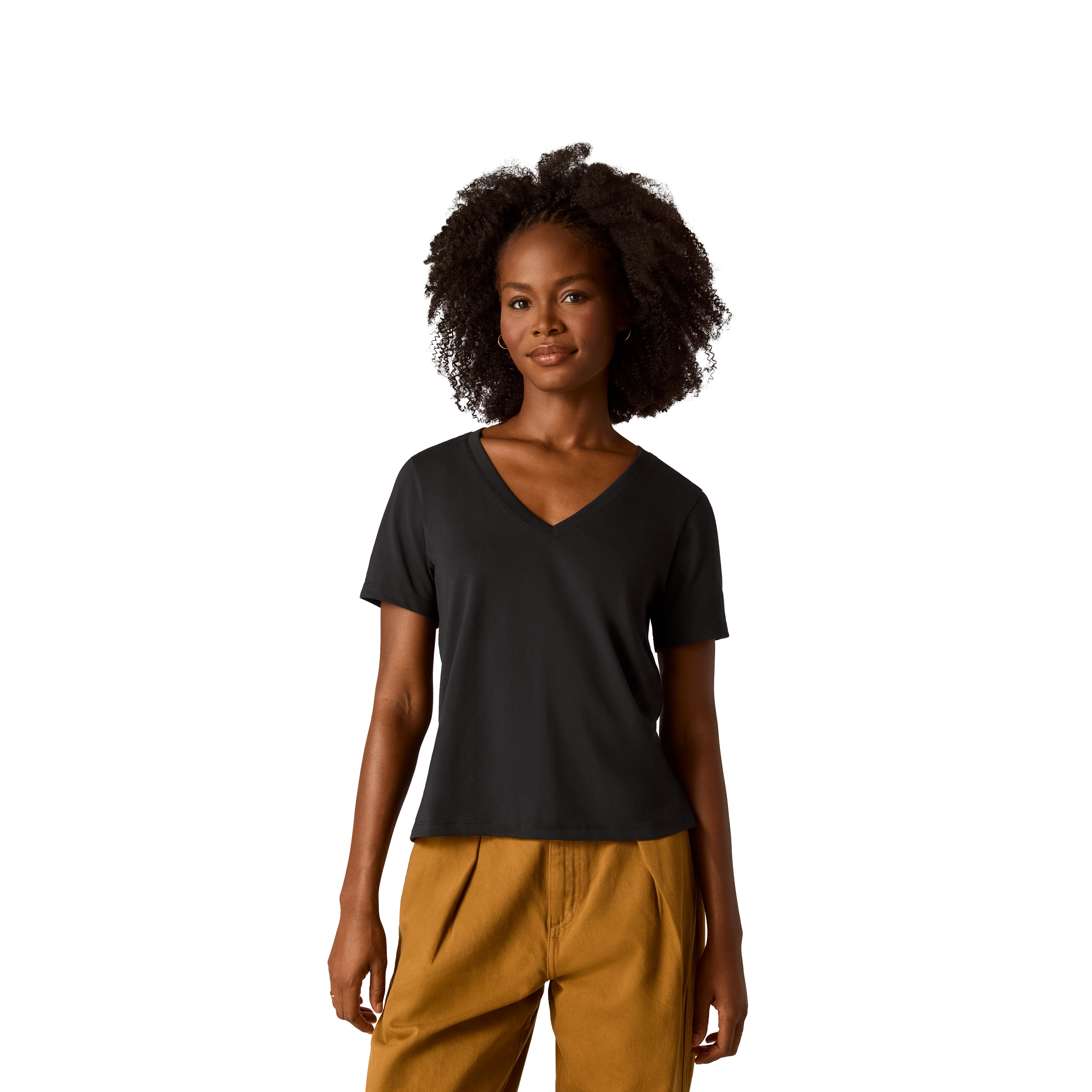 Women's Pima Cotton V-Neck T-Shirt 3-Pack - Image 36