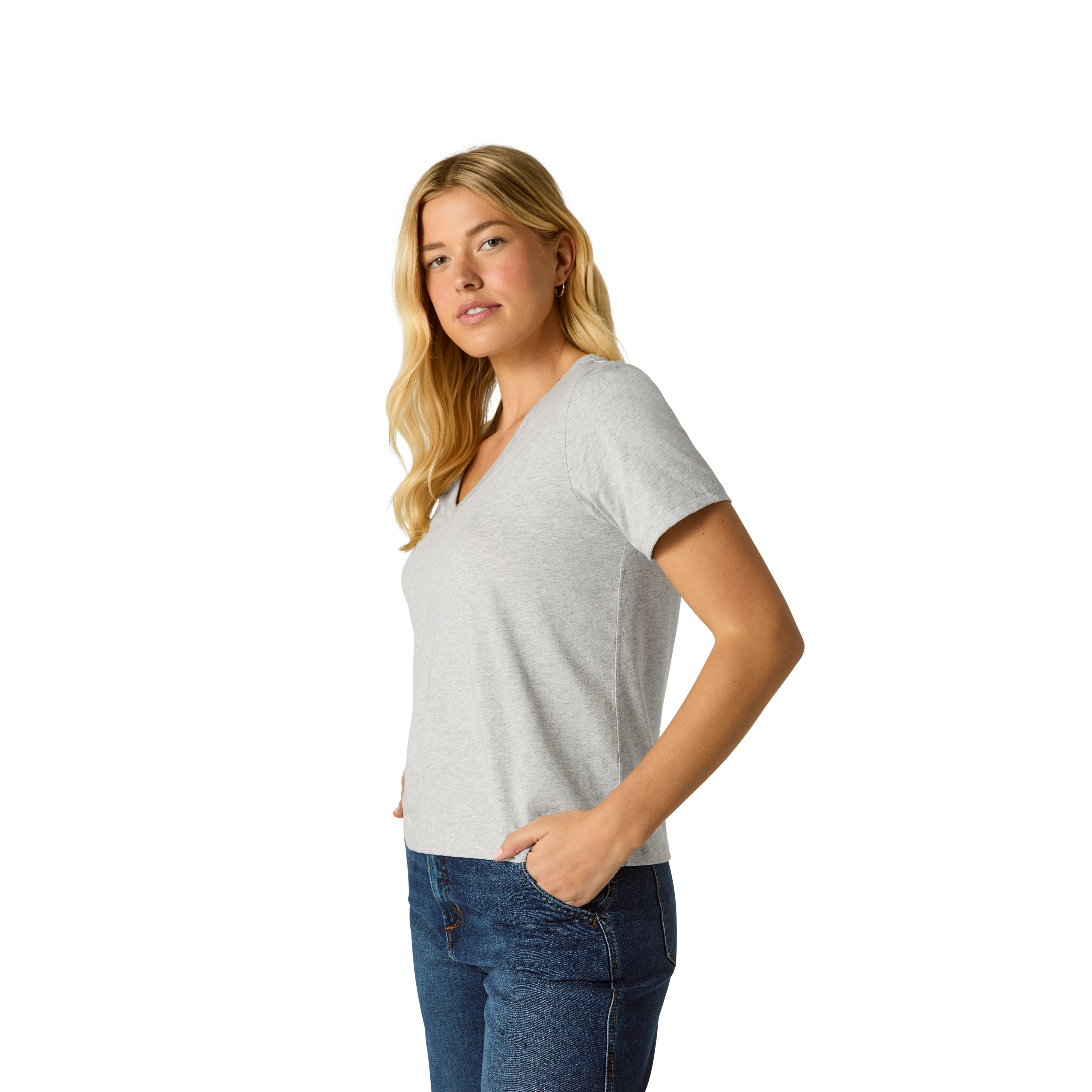 Women's Pima Cotton V-Neck T-Shirt 3-Pack - Image 4