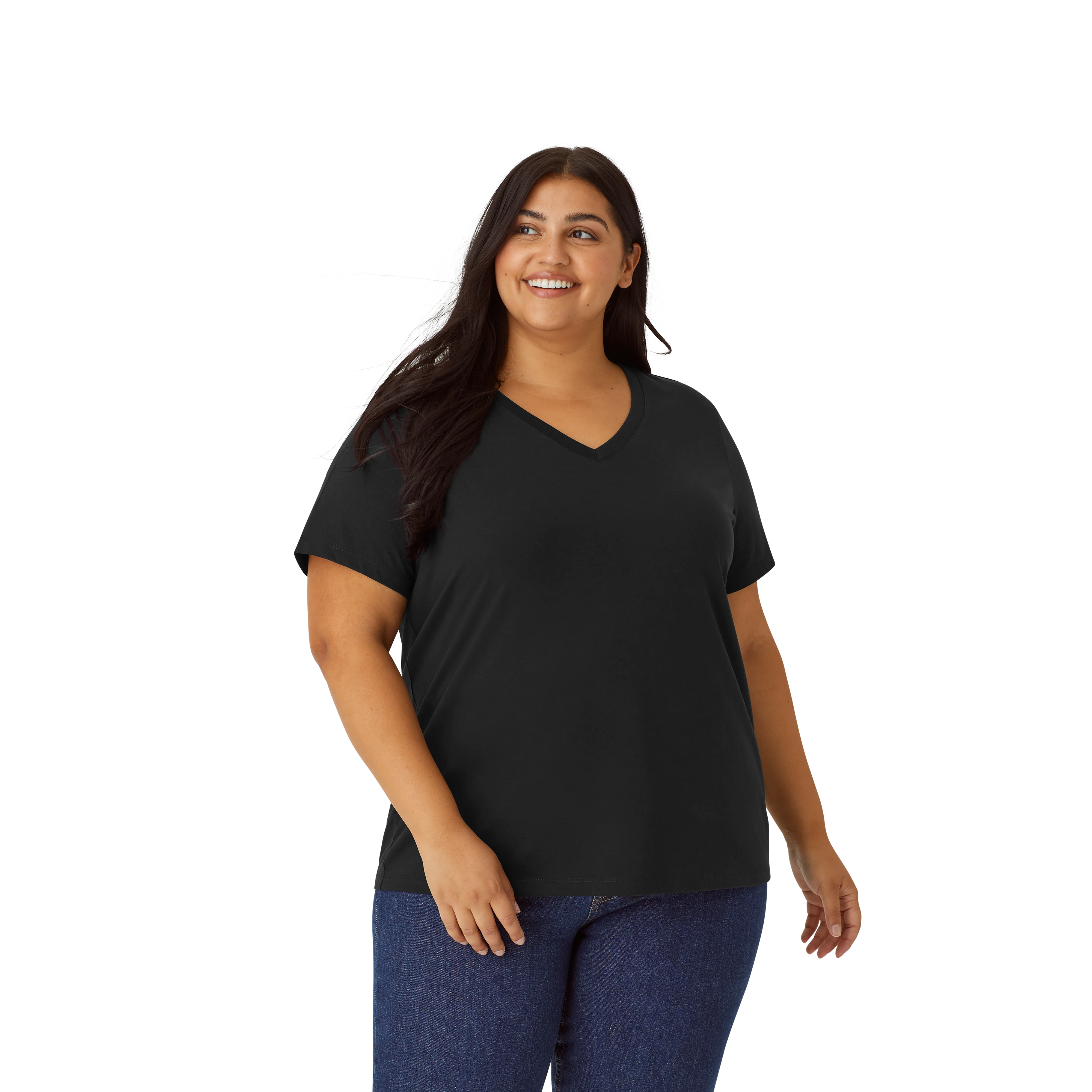 Women's Pima Cotton V-Neck T-Shirt 6-Pack - Image 29