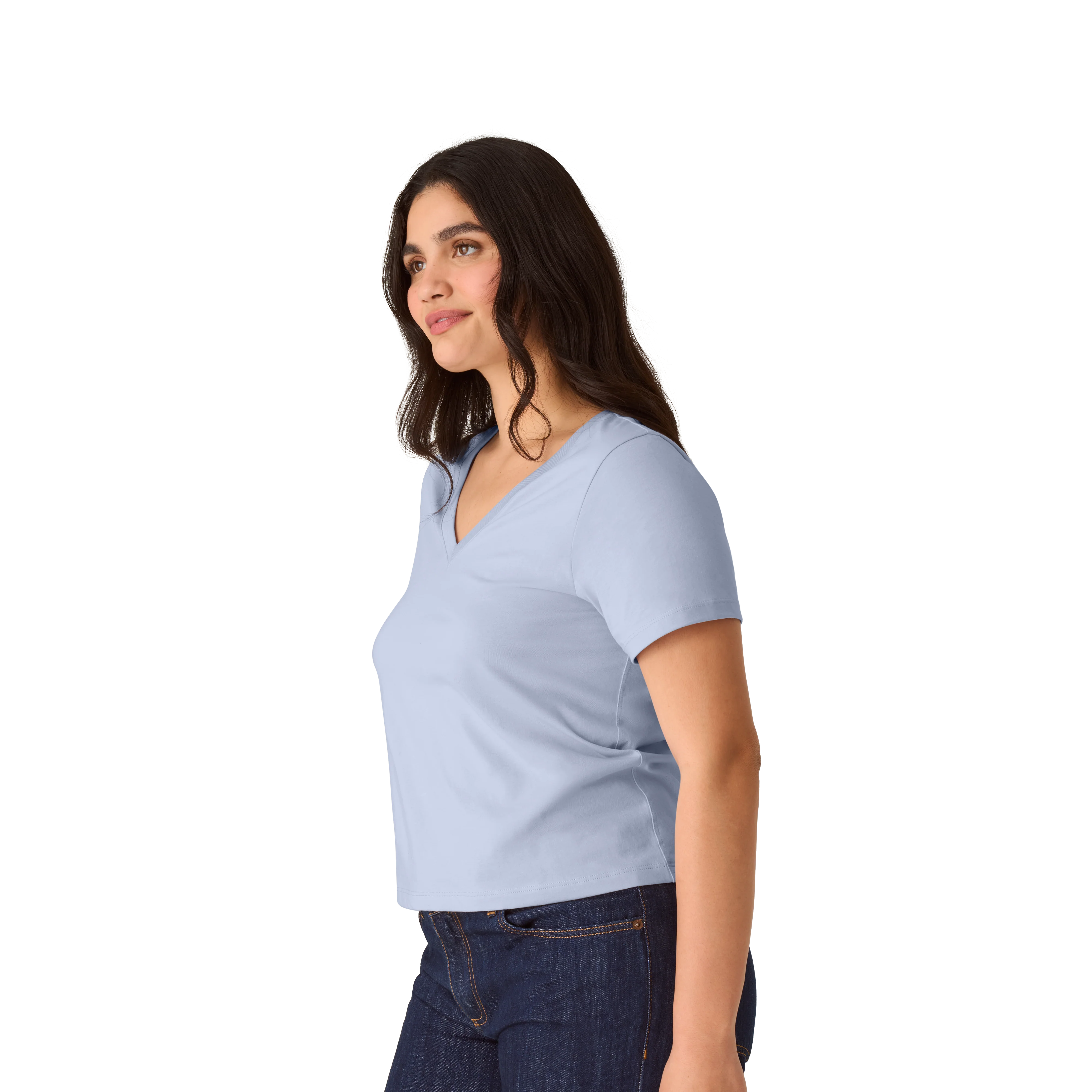 Women's Pima Cotton V-Neck T-Shirt 6-Pack - Image 4