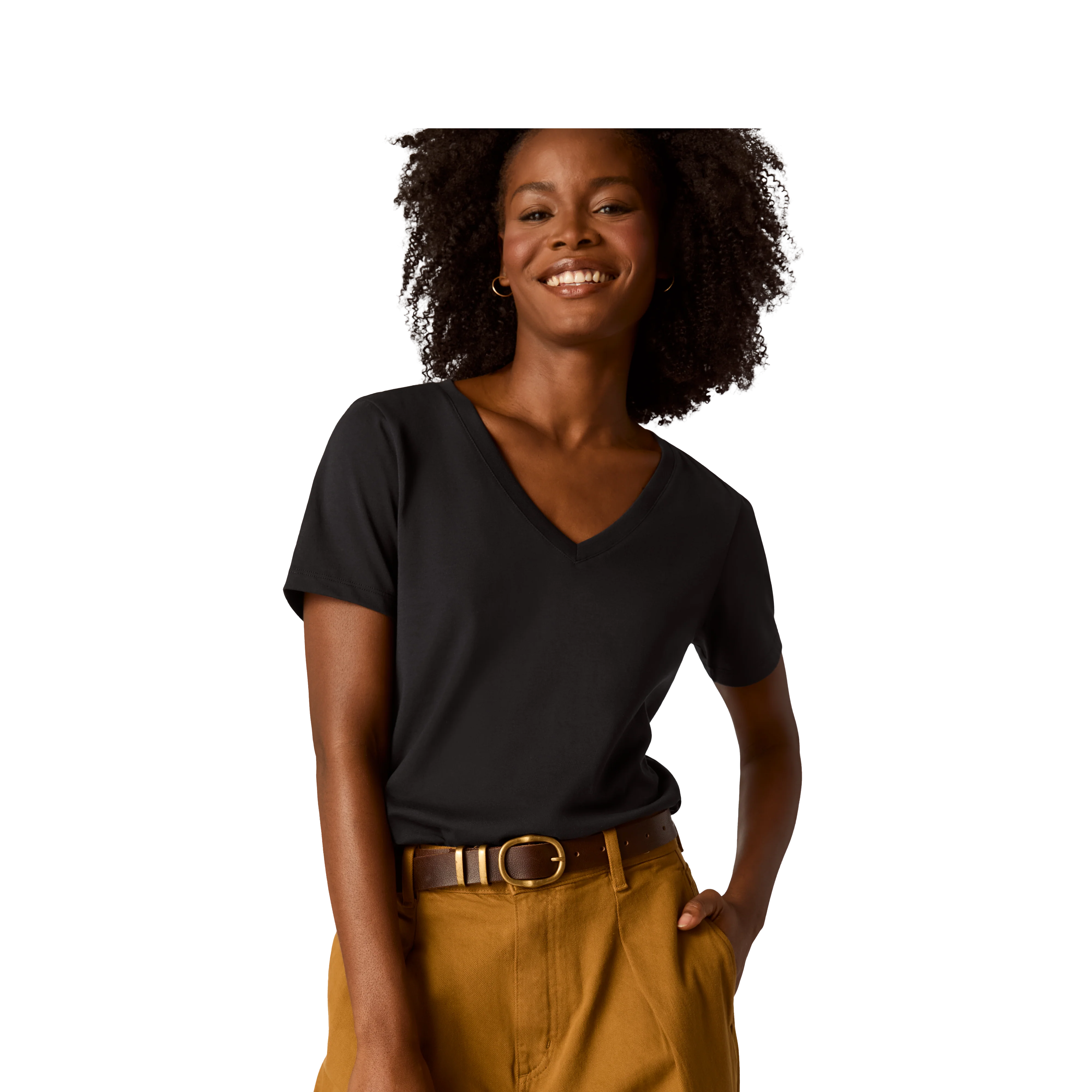 Women's Pima Cotton V-Neck T-Shirt 6-Pack - Image 7